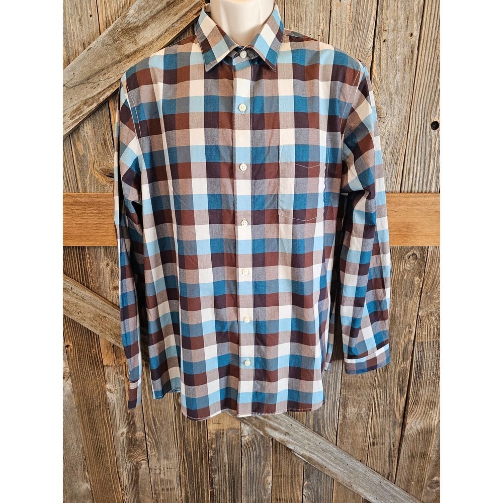 Van heusen slim fit size large L EUC Long Sleeve Mens Button up plaid